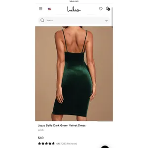 LULUS Jazzy Belle Dark Green Velvet Dress - Size S thumbnail 4