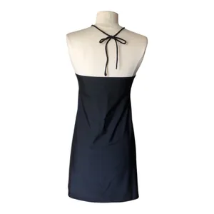 Andie Waikiki Swim Cover Up Black Small Ruched Halter Bandeau Beach Dress NWT thumbnail 6