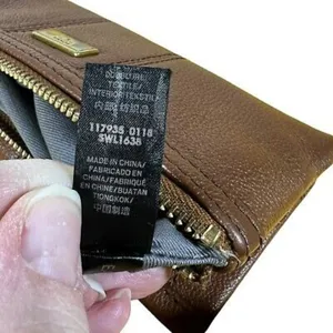 Fossil‎ Ella Clutch Brown Leather Wallet zipper fold card orgainizer thumbnail 7