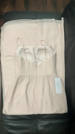 Azazie NWY TAYLA Sheath Square Neckline Chiffon Floor-Length Blushing Pink Sz A4 thumbnail 9