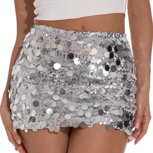 NWT Women’s Silver Sequin Bodycon Mini‎ Skirt - XS thumbnail 1