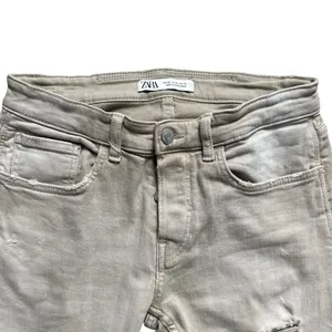 Womens Zara Khaki Rinse High Waisted Skinny Leg Jeans - Sz 30 thumbnail 2