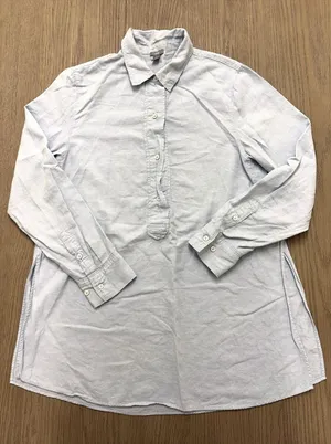 Aerie Soft Lt Blue Button Down Tunic Shirt Women’s Small Long Sleeve Top thumbnail 1