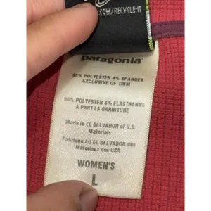 Patagonia Women's Base Layer Capilene Expedition Zip-Neck Pullover Red Sz L VTG thumbnail 5