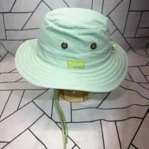 FADED Sloggers Sun Hat OS Mint‎ Green Cotton Wide Brim Chin Strap Gardening thumbnail 2