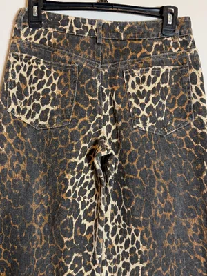 Edikted Leopard Printed Low Rise Baggy Jeans Women's XS Festival Fun Bold Trendy thumbnail 12