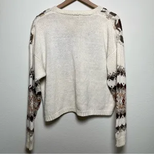 Red Camel VTG 80s Women Novelty Sweater Cardigan Large‎ Tan Camel Prairie Cottage Folk thumbnail 10