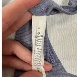 Lululemon Heathered Blue Racerback Crossover Back Yoga Tank‎ Top Size 4 thumbnail 4