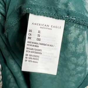 American Eagle Green Floral Babydoll Dress XL Scoop Back Tie Tassels thumbnail 4