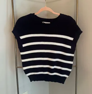 Moon & Maddison Striped Navy Knit Sweater thumbnail 1