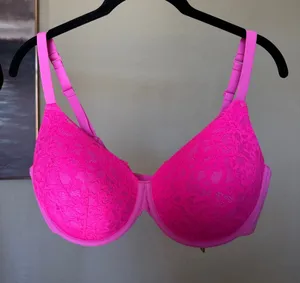 SKIMS Neon Pink Lace Underwire Bra size 38D thumbnail 1