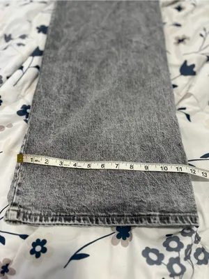 Gray Acid Washed Cargo Extra Wide Leg Baggy Jeans Sz13 Indie Hipster Grunge Y2K. thumbnail 5