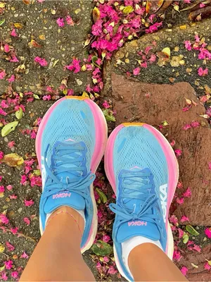 Hoka Bondi 8 Running Shoes Blue Pink Women’s Size 10.5 thumbnail 2