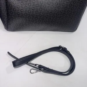 Y2K GUESS Black Monogram‎ Old Money Classic Designer Chic Satchel Purse Bag thumbnail 2