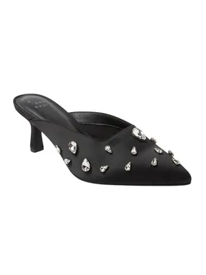 A New Day Womens Katia Heels Mule Satin Tear Drop Rhinestone 94663380 Black 7.5M thumbnail 11