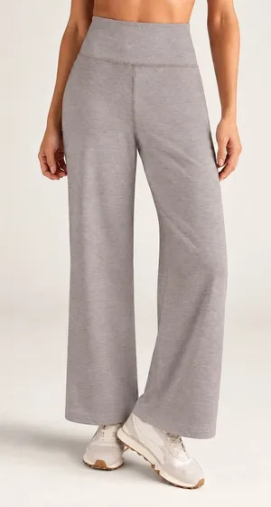 Beyond Yoga High Waisted Wide Leg Cropped Pants Oatmeal Beige Size M thumbnail 1