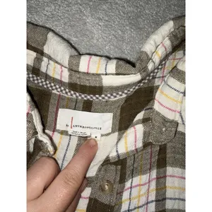 Anthropologie Tunic Top Shirt Medium Isadora‎ Popover Stretch Checkered Gauze thumbnail 4