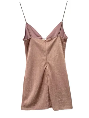 Superdown Brina Mini Dress Rose Gold Metallic Shimmer Cutout Small thumbnail 2