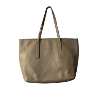 Furla Taupe Texture Leather Tote Shoulder Handbag Minimalist Quiet Luxury Chic thumbnail 2