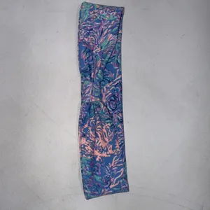 Lilly Pulitzer Twist Wrap Headband Chick Magnet Blue Floral Print Hair Accessory thumbnail 11