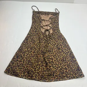 STAUD Bellamy‎ Leopard Print Open Back Chiffon Mini Slip Dress Womens Size XS thumbnail 11