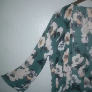 PinkBlush M Forest Green Floral Duster thumbnail 2