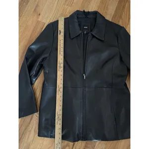 JLC NEW YORK LADIES Black Y2k‎ Soft LEATHER JACKET SIZE XL Minimalist thumbnail 3