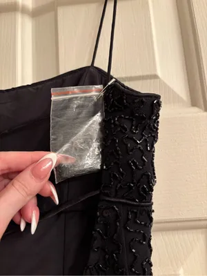 Morgan & Co. Black Beaded Spaghetti-Strap Maxi Dress thumbnail 6