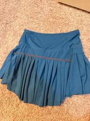 Pleated Teal Blue Womens Skirt thumbnail 2