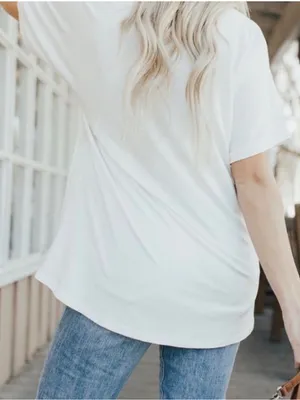NEW CARLY JEAN LOS ANGELES CJLA Boyfriend Tee Ivory XXXL thumbnail 7