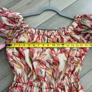 Lovers + Friends Bosworth Emory Tropical Print Tank Tan Red Floral Romper S NWOT thumbnail 10