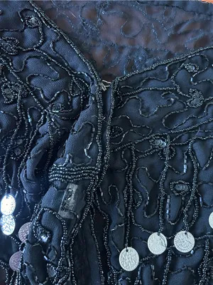Vintage beaded belly dance hip scarf Made in India thumbnail 6