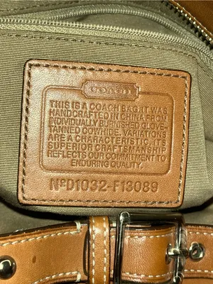Coach Hamilton (or Hampton-style) cognac/tan leather tote bag with silver-tone thumbnail 9