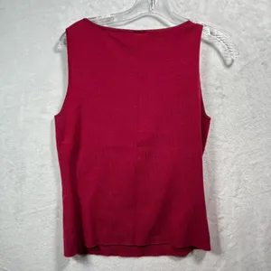 Ann Taylor Womens Medium Raspberry Red Silk Blend Cardigan and Shell Twin Set‎ thumbnail 6