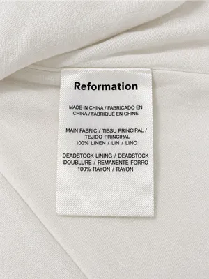 Reformation Luxe White 100% Linen Mini Skirt Pull-On High Rise Lined Size Small thumbnail 7