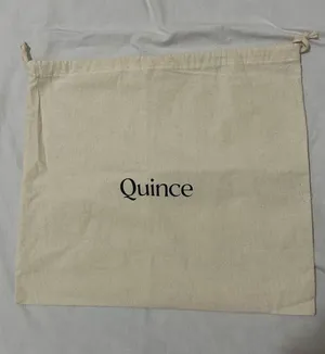 Quince Tan Natural Fiber Logo Dust Bag 15x13 Linen Cotton Blend thumbnail 1