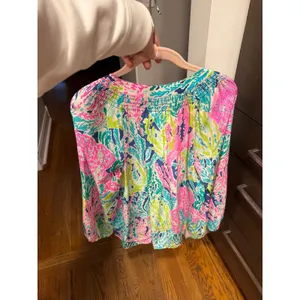Lilly Pulitzer Elsa silk blouse in the "Let's Cha Cha" medium thumbnail 5