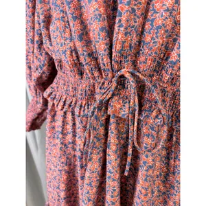 Rebecca Minkoff Floral Peasant Dress XXL Boho Smocked Tiered Mini -‎ AS IS thumbnail 2