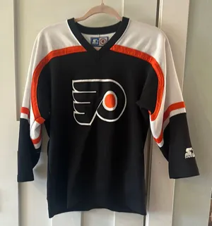 Starter Black and‎ White Hockey Jersey with Orange Accents thumbnail 1