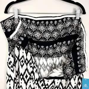 Cupshe Black & White Geo Sleeveless Maxi Tube Dress XL NWT Resort Boho Spring thumbnail 7