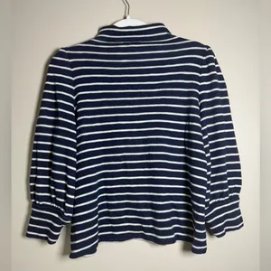 Madewell Balloon Sleeve Mockneck Stripped Sweater Shirt Sz S thumbnail 8