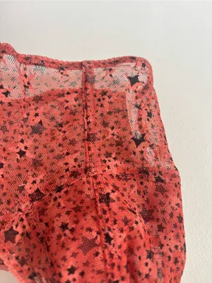 Free People Intimately Red Bralette Mesh Lace Dainty Stars Festival Concert thumbnail 3