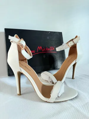 Anne Michelle White Open Toe Stiletto Heels thumbnail 4