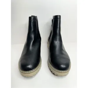 Dolce Vita Booties Size 8 Black‎ Womens Wedge Lug Chelsea Pull On thumbnail 3