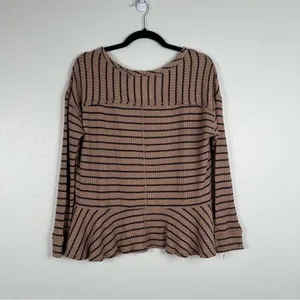 We The Free Auntie Em Peplum Stripes Top‎ Sz S thumbnail 6