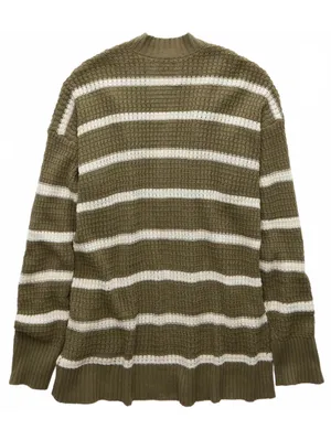 AE Open Knit Cardigan American Eagle NWT Washed Olive XS thumbnail 7