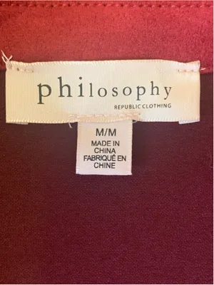 Women's Philosophy Republic Clothing Dark Red Faux Suede Jacket Size M thumbnail 2