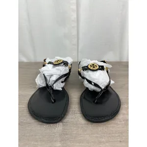 Tory Burch Black Patent Leather Ali Thong Sandal Sz.10 thumbnail 6
