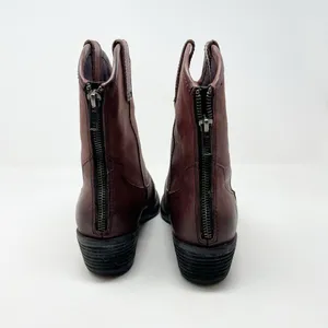 Born Wynd Short Ankle Leather Western Cowgirl Boots Booties Burgundy Women’s 8.5 thumbnail 7