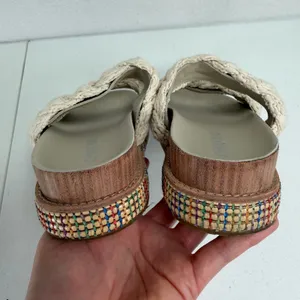 Johnny Was 6 Platform Slide Braided Rope Sandal Woven Trim Boho Festival Preppy thumbnail 12